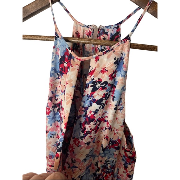 PARKER 100% SILK FLORAL CRISS CROSS FRONT STRAPPY FLOWY DRESS SIZE MEDIUM - Picture 6 of 12